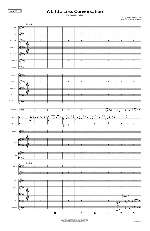 A Little Less Conversation for Rock Orchestra sheet music, page 1
