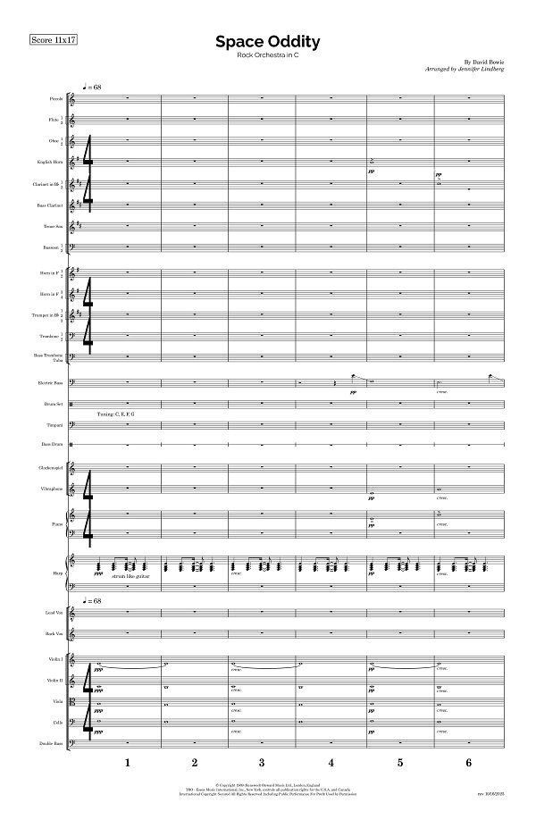 Space Oddity for Rock Orchestra sheet music, page 1