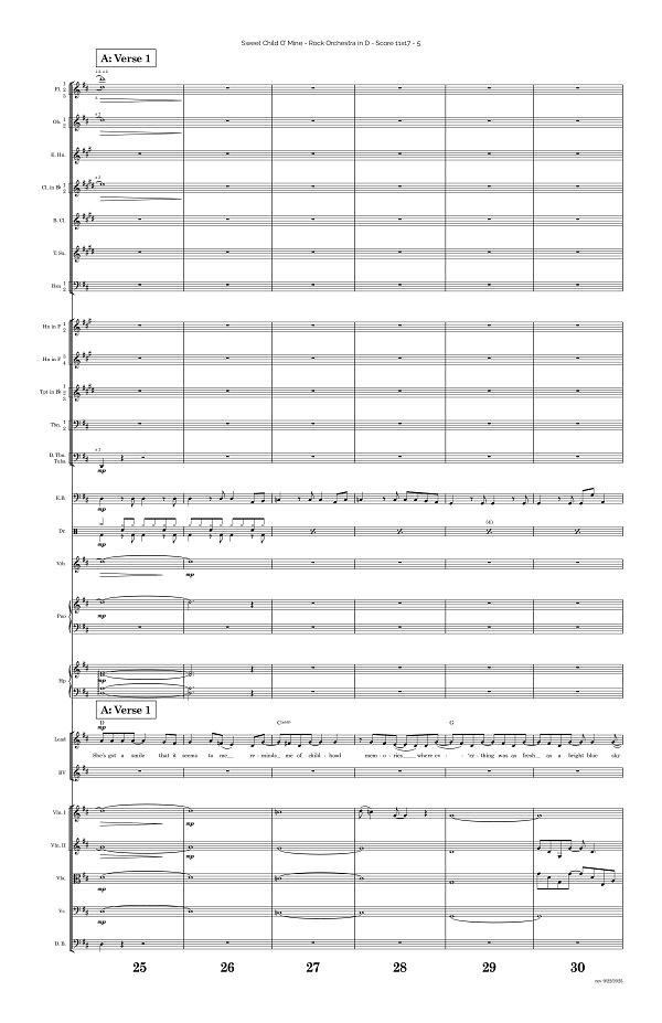 Sweet Child O' Mine for Rock Orchestra sheet music, page 5