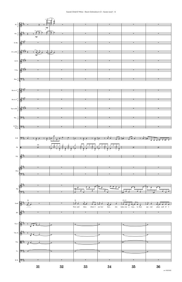 Sweet Child O' Mine for Rock Orchestra sheet music, page 6