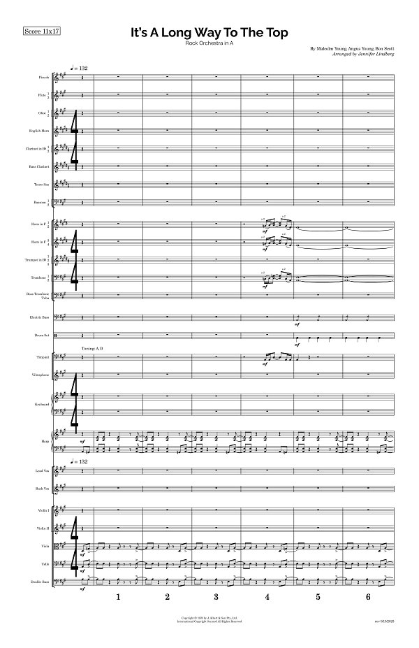 It's A Long Way To The Top (If You Wanna Rock 'n' Roll) for Rock Orchestra sheet music, page 1