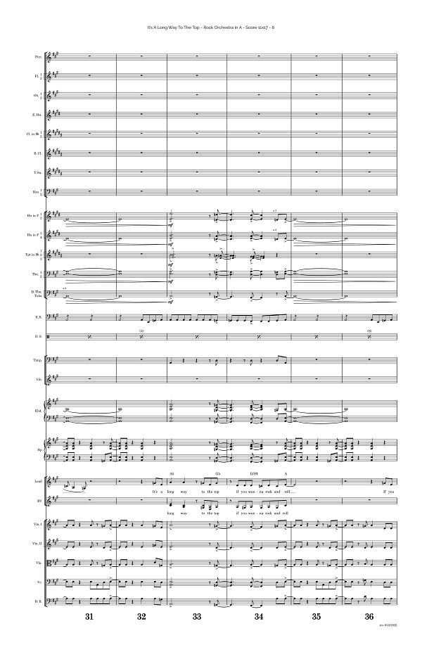 It's A Long Way To The Top (If You Wanna Rock 'n' Roll) for Rock Orchestra sheet music, page 6