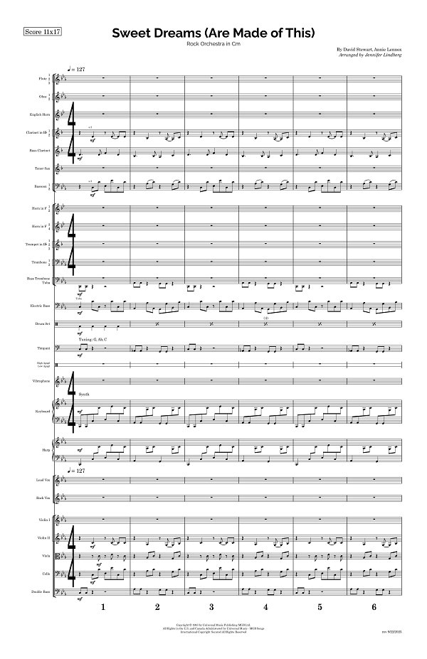Sweet Dreams (Are Made of This) for Rock Orchestra sheet music, page 1