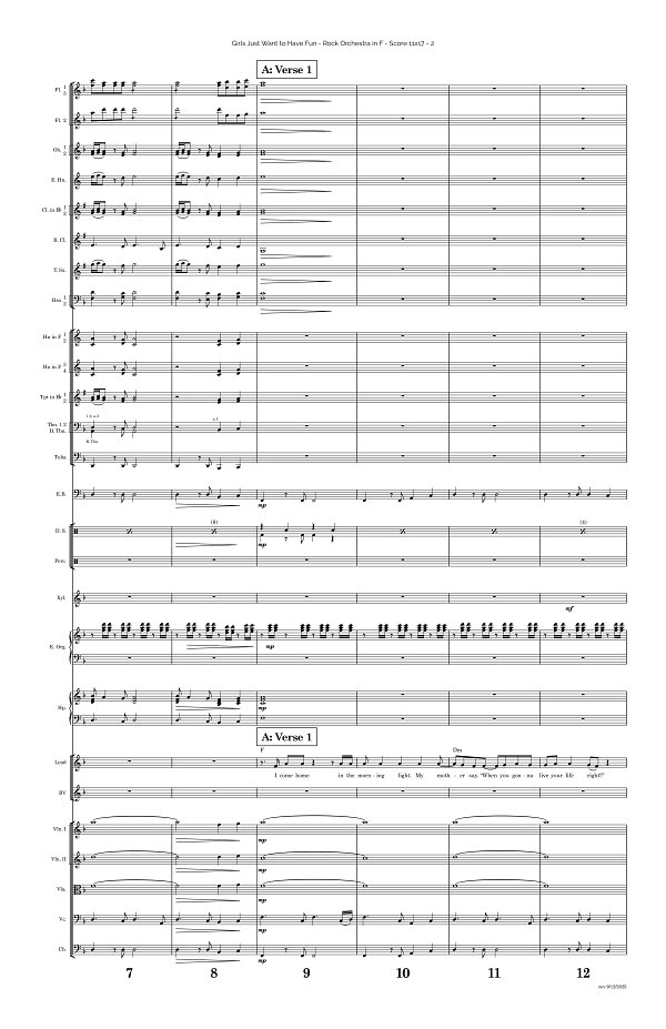 Girls Just Want To Have Fun for Rock Orchestra sheet music, page 2