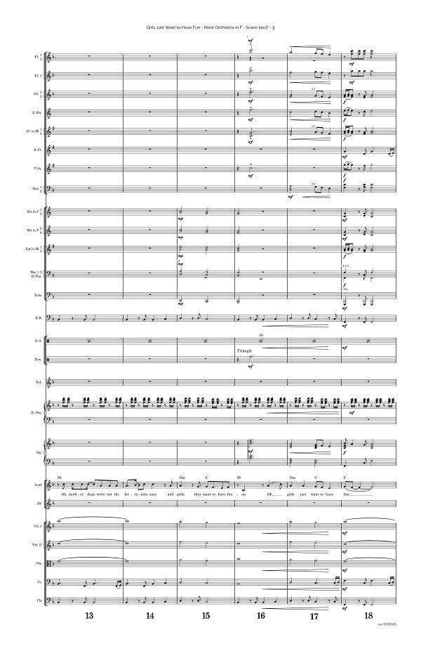 Girls Just Want To Have Fun for Rock Orchestra sheet music, page 3