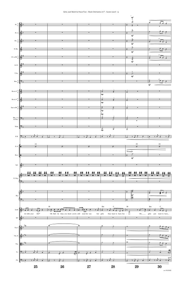 Girls Just Want To Have Fun for Rock Orchestra sheet music, page 5