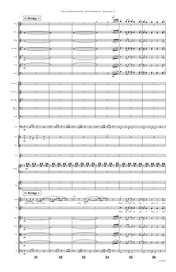 Girls Just Want To Have Fun for Rock Orchestra sheet music, page 6