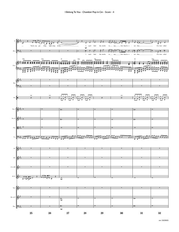 I Belong To You (+ Mon cœur s'ouvre à ta voix) for Chamber Ensemble sheet music, page 4