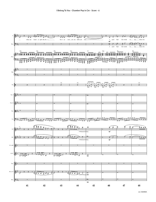 I Belong To You (+ Mon cœur s'ouvre à ta voix) for Chamber Ensemble sheet music, page 6