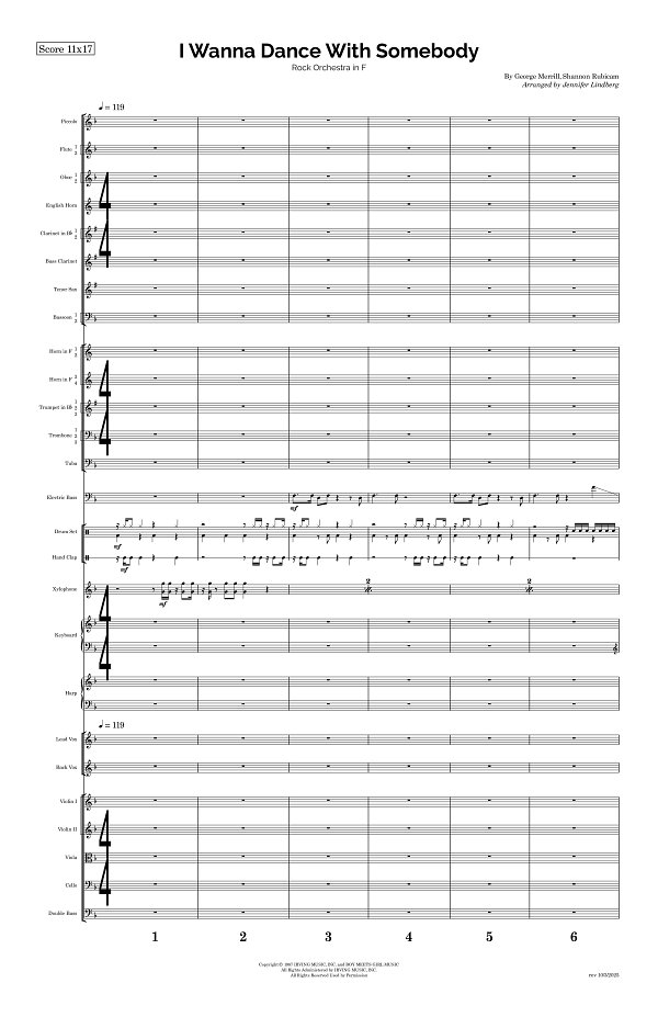 I Wanna Dance With Somebody for Rock Orchestra sheet music, page 1