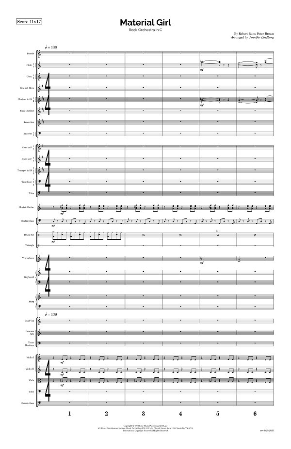 Material Girl for Rock Orchestra sheet music, page 1