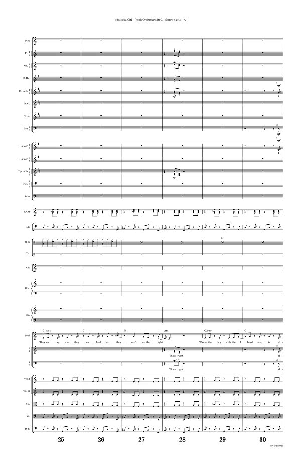 Material Girl for Rock Orchestra sheet music, page 5