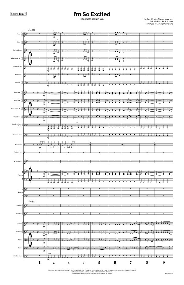 I'm So Excited for Rock Orchestra sheet music, page 1