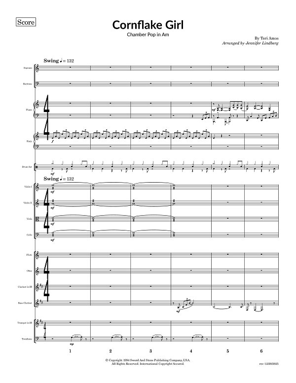 Cornflake Girl for Chamber Ensemble sheet music, page 1