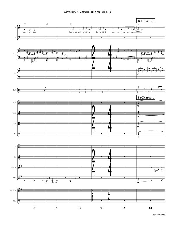 Cornflake Girl for Chamber Ensemble sheet music, page 5