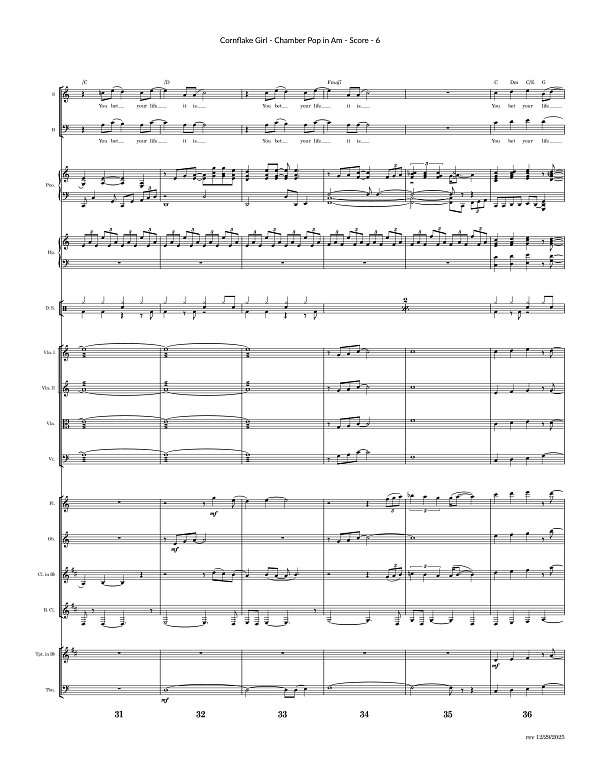 Cornflake Girl for Chamber Ensemble sheet music, page 6