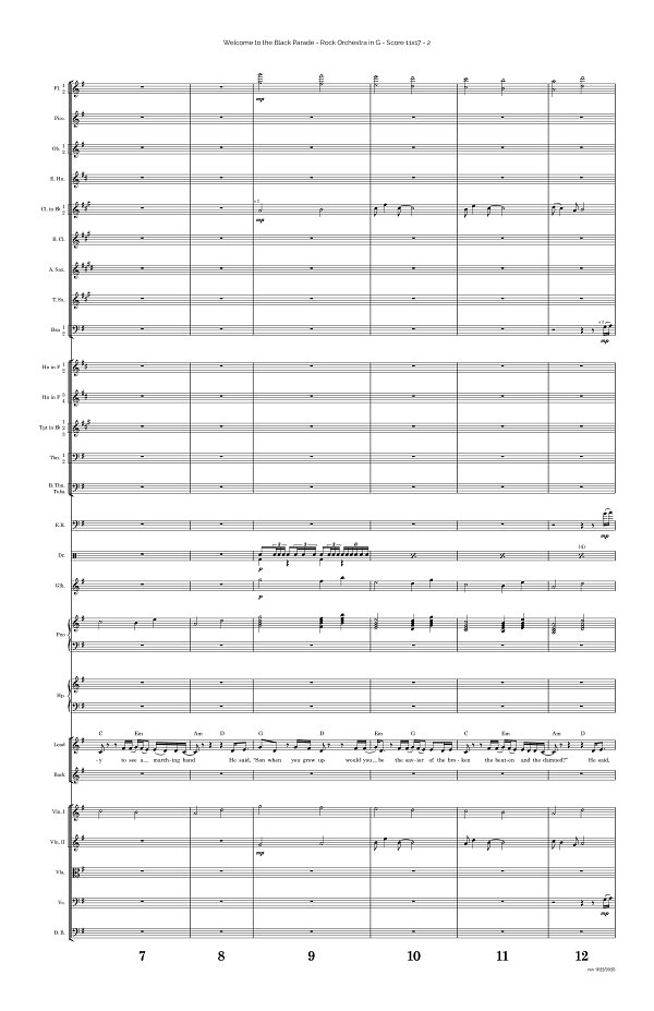 Welcome To The Black Parade for Rock Orchestra sheet music, page 2