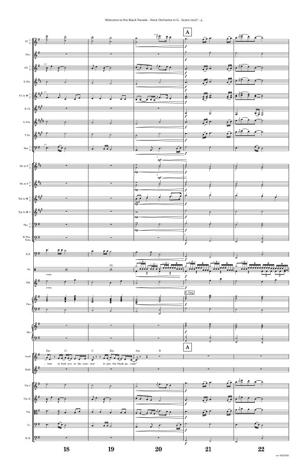 Welcome To The Black Parade for Rock Orchestra sheet music, page 4