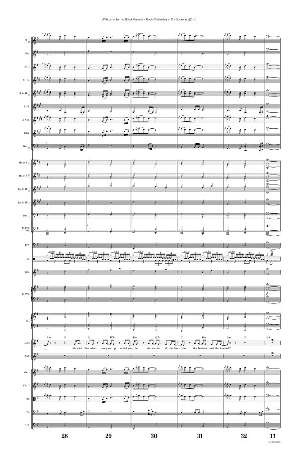 Welcome To The Black Parade for Rock Orchestra sheet music, page 6