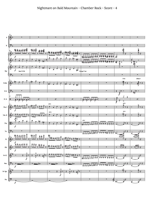 Night on Bald Mountain for Chamber Rock Group for Chamber Ensemble sheet music, page 4