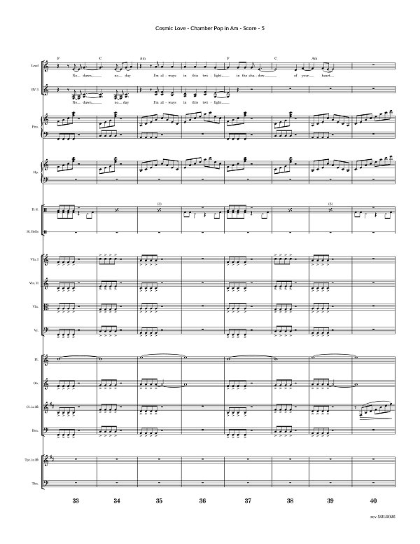 Cosmic Love for Chamber Ensemble sheet music, page 5