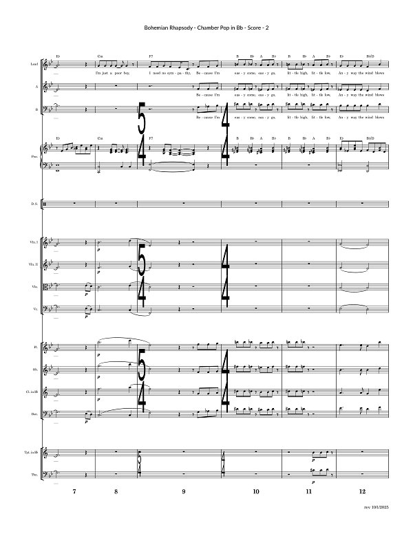 Bohemian Rhapsody for Chamber Ensemble sheet music, page 2