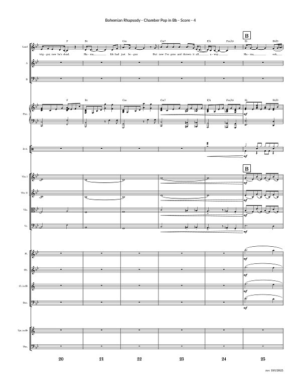 Bohemian Rhapsody for Chamber Ensemble sheet music, page 4