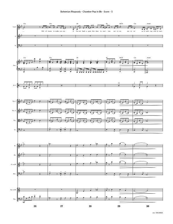 Bohemian Rhapsody for Chamber Ensemble sheet music, page 5