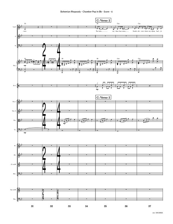 Bohemian Rhapsody for Chamber Ensemble sheet music, page 6