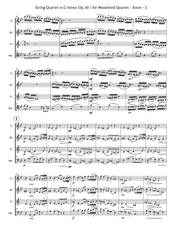 Debussy Quartet in G minor for Woodwind, Clarinet, or Double Reed Quartet for Woodwind Quartet sheet music, page 2