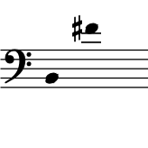 range:  B2 to F#4